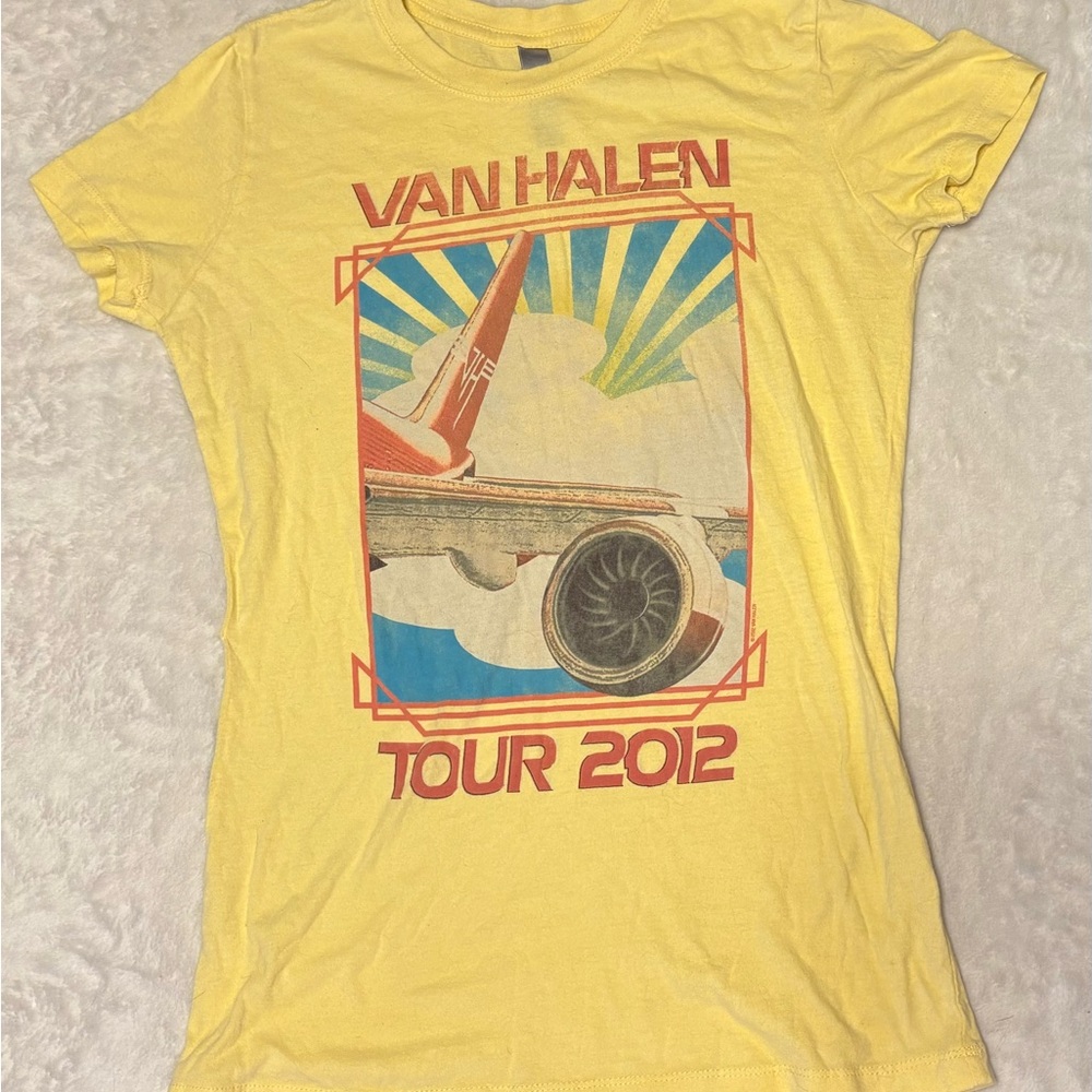 2/$15 Van Halen Tour Yellow Short Sleeve Tee with Vintage Graphic